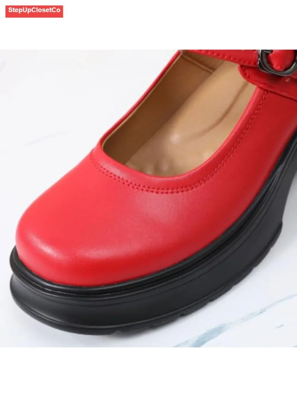 Women's Platform Chunky Heel Mary Jane Dress Shoes Work Pumps